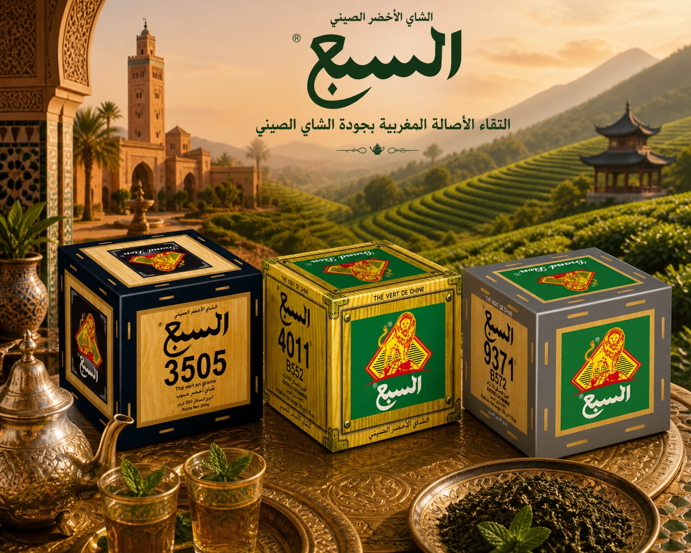 Lion 4011 · 9371 · 3505 — Thé Vert de Chine السبع